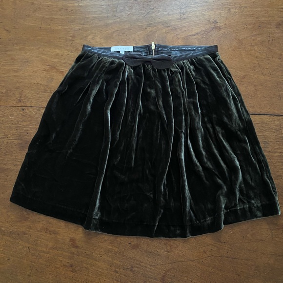 SANDRO Dark Green Velvet Skirt sz 1 - Picture 2 of 9